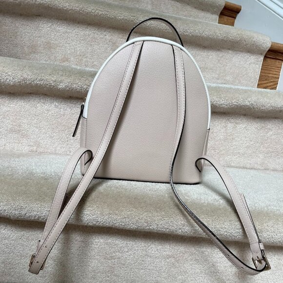 Kate Spade Grove Street Sammi Leather Ivory Pinkish Tan Zipper Pocket Backpack